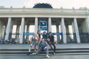 The Russian hard rock band Gorky Park outside Gorky Park.